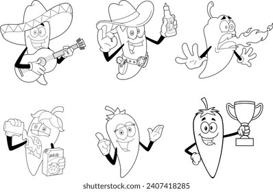 Hundred cute black pepper cartoon character royalty