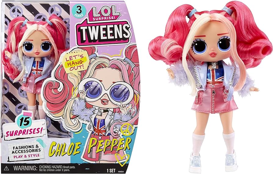 Lol surprise tweens series chloe pepper fashion doll with surprises including accessories for play style holiday toy playset great gift for kids girls boys ages