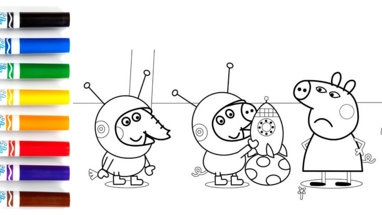 Peppa pig coloring page dollar toys for kids