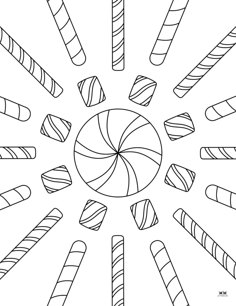 Candy cane coloring pages templates