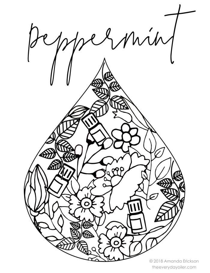 Peppermint loring page loring pages young living essential oils oil quote