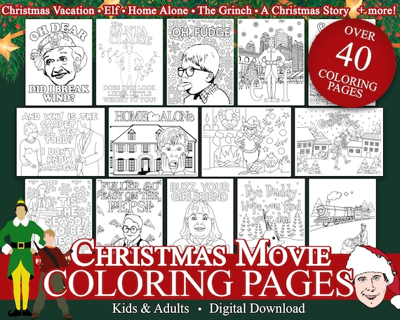 Christmas movie coloring pages printable christmas coloring pages printable christmas activities for kids christmas adult coloring pages download now