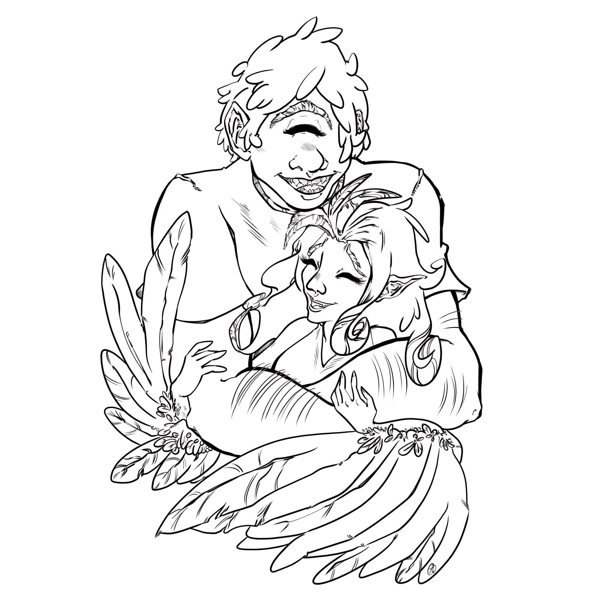 Tyson and ella percy jackson cyclops harpey coloring page