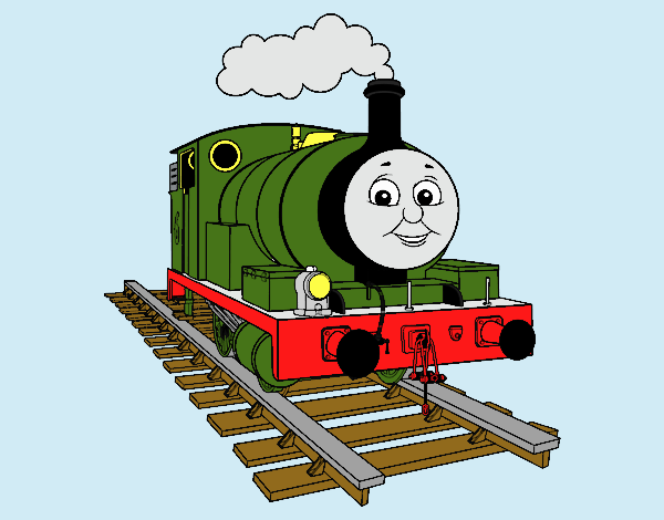 Colored page percy the green engine painted by user not registered