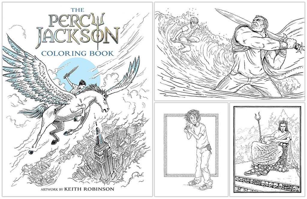 Behind the book the percy jackson coloring book illustrated by keith robinson read riordan