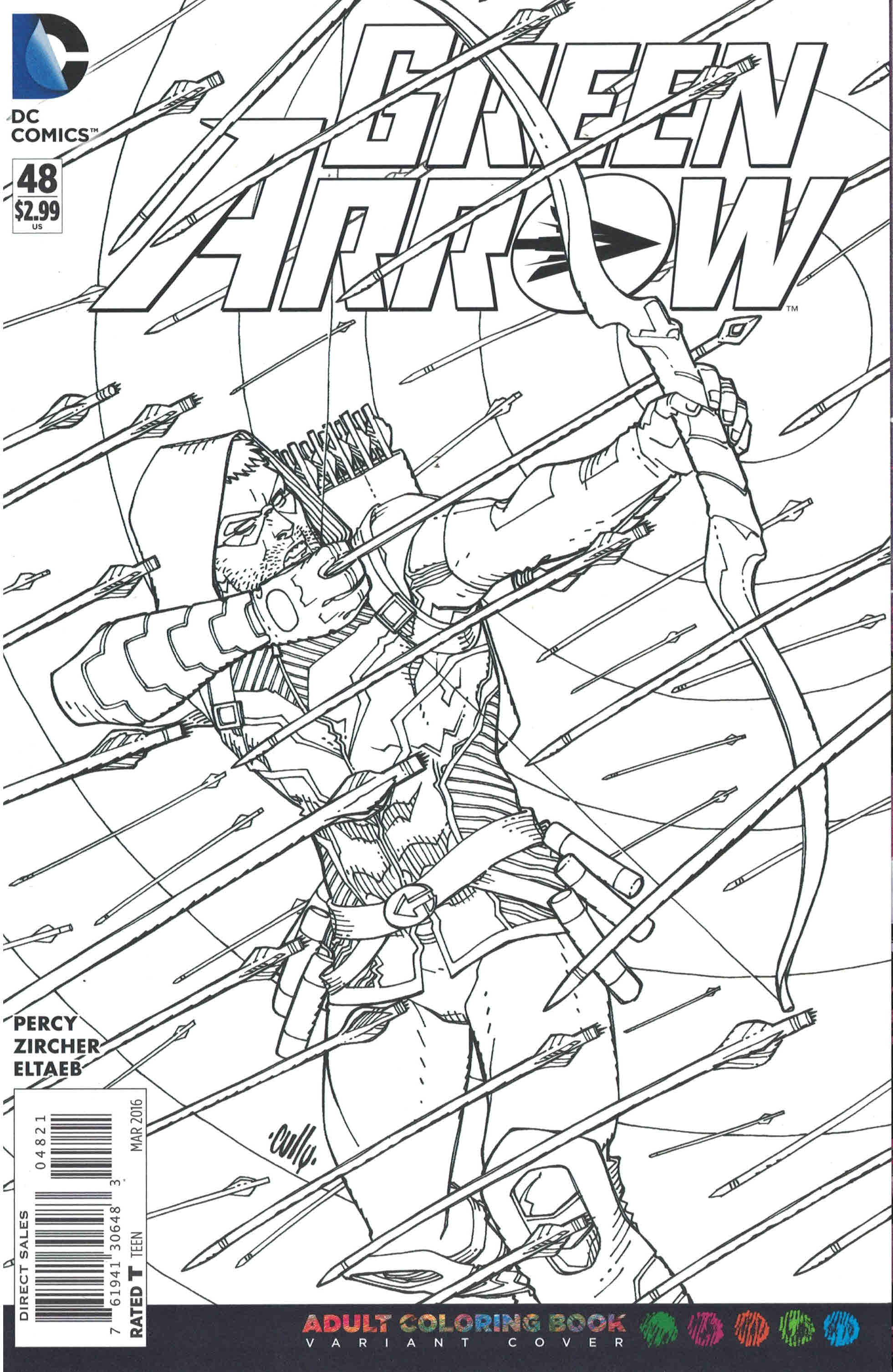 Green arrow cully hamner adult coloring book variant dc ben percy â ultimate ics