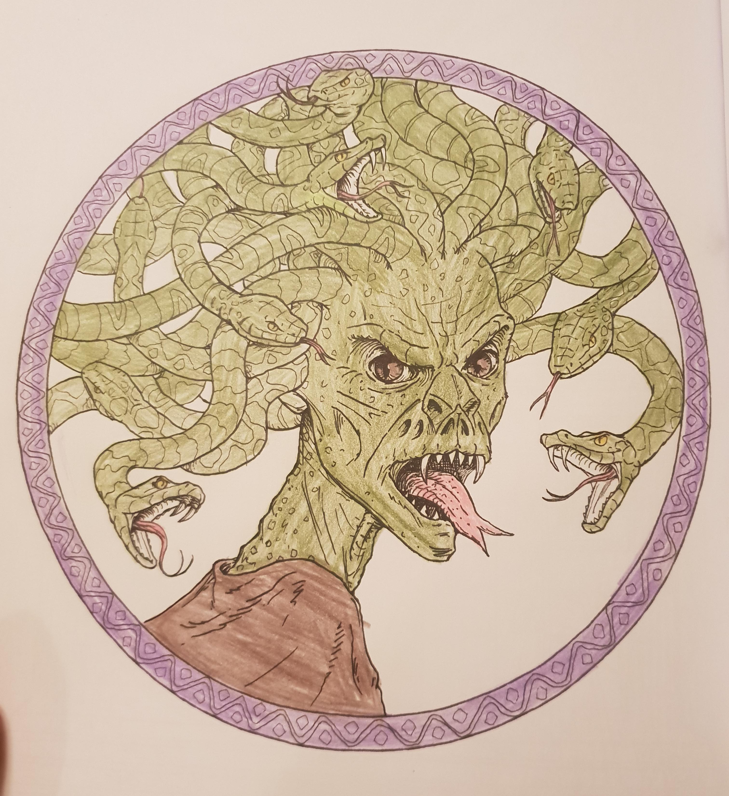 Pleted the medusas coloring from the percy jacksons coloring book rcamphalfblood