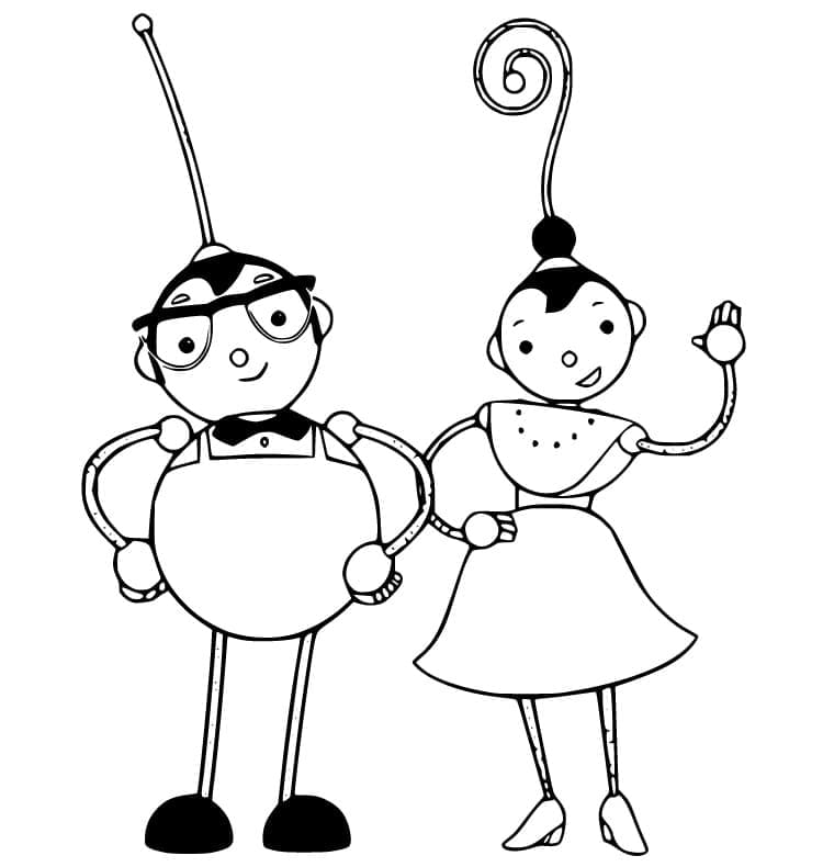 Percy and polina from rolie polie olie coloring page