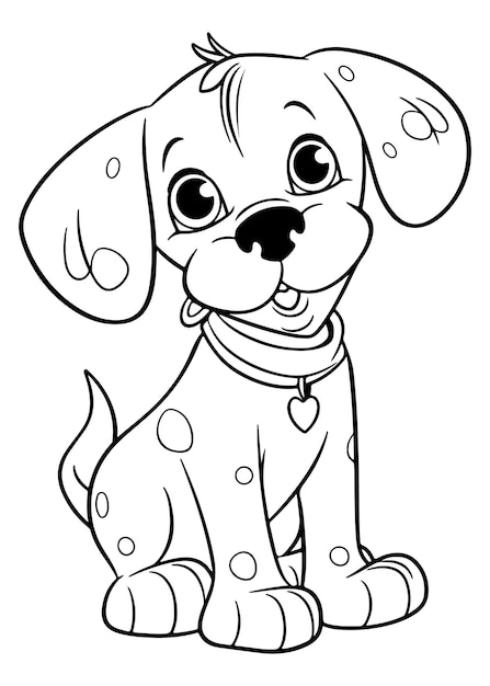 Premium vector dog coloring pages for kids print them online for free