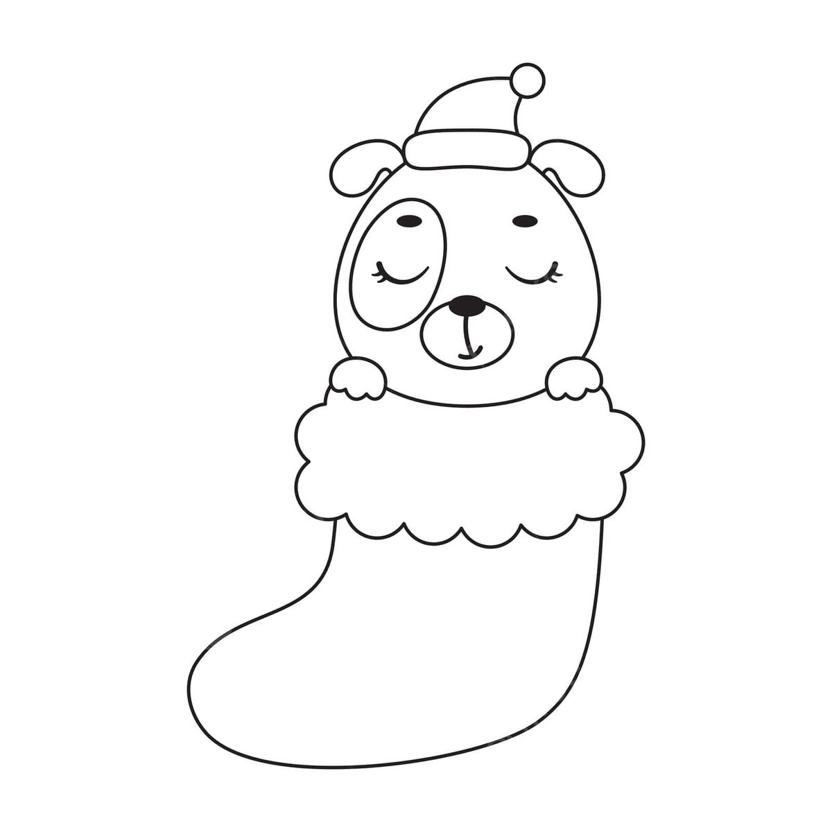 Christmas dog coloring page for preschoolers and toddlers vector christmas drawing school drawing dog drawing png and vector with transparent background for free download