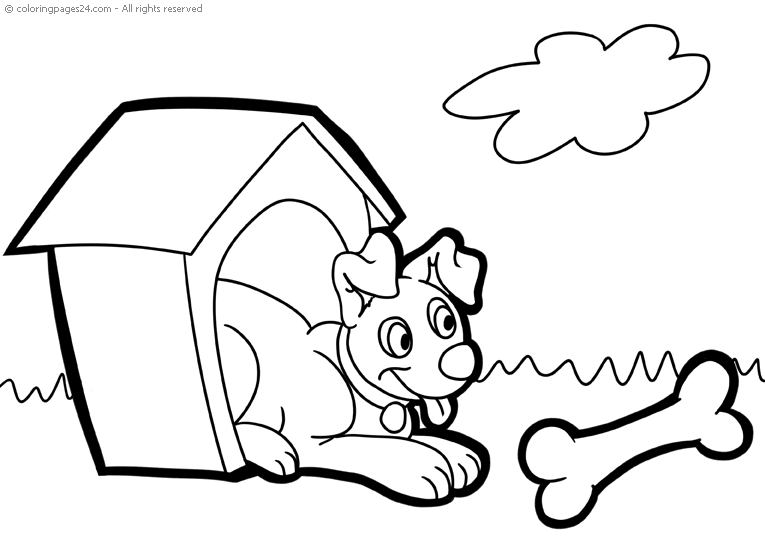Dog houses coloring pages