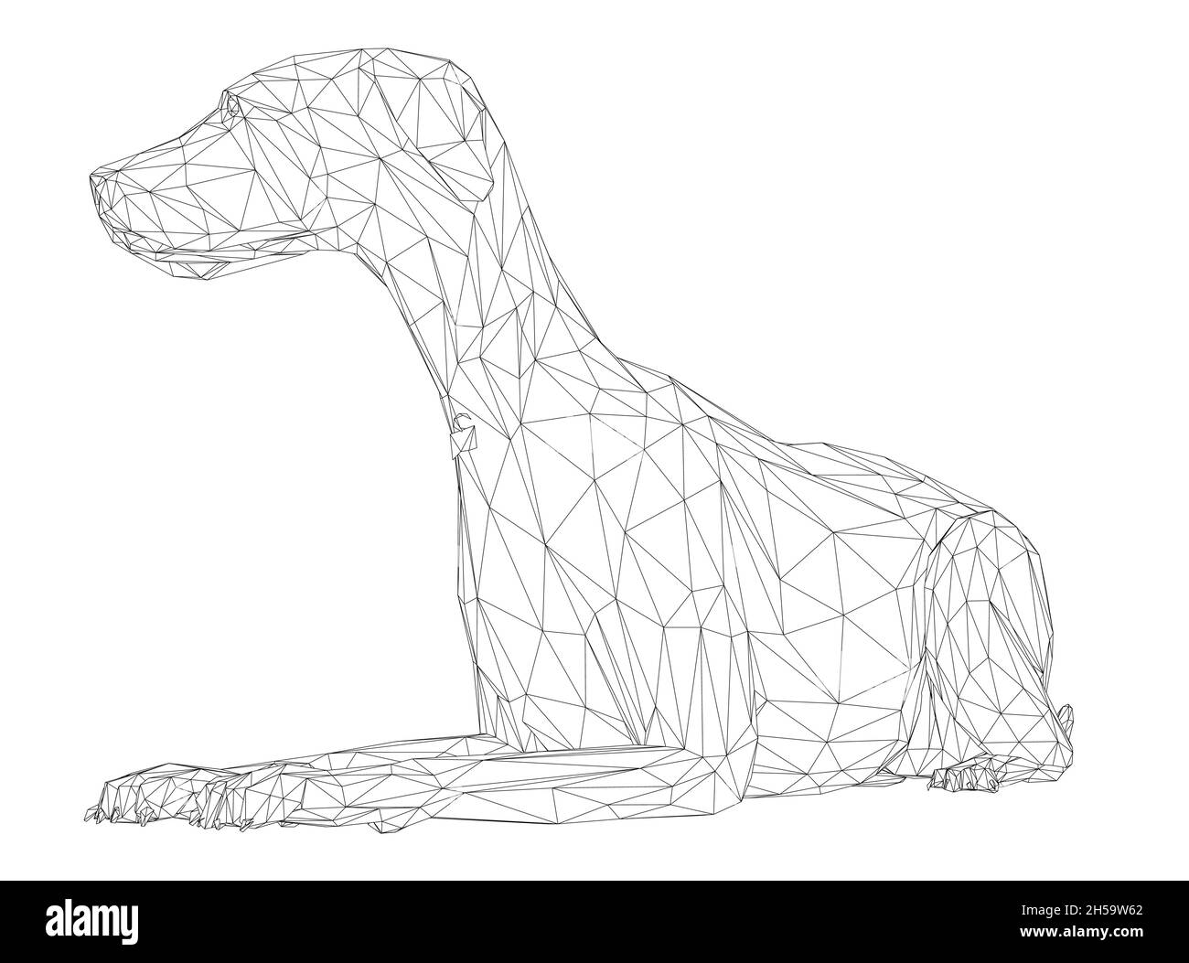Black dog lying down stock vector images