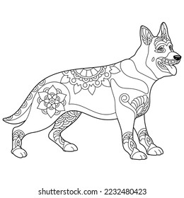 Adult coloring pages dog images stock photos d objects vectors