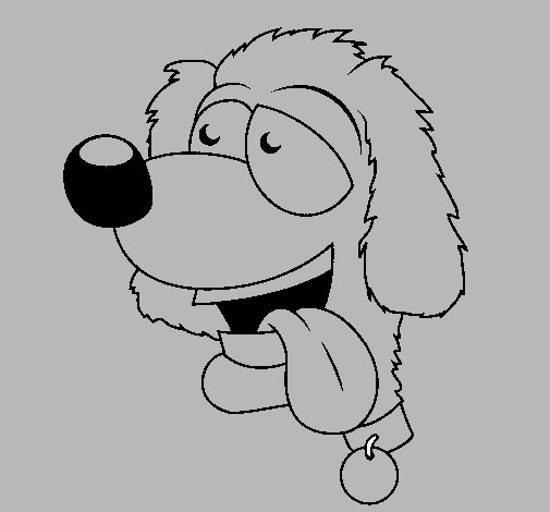 Dibujo de perro con la lengua fuera ii pintado por caleb en el dãa