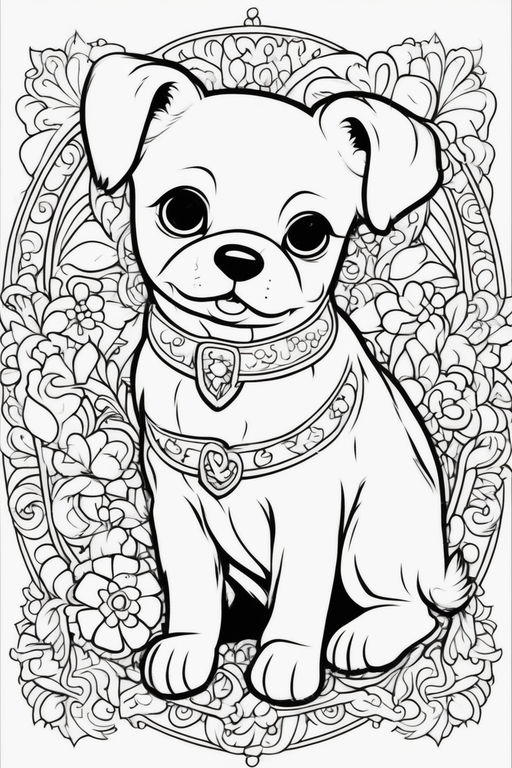 Full boy pug pencil draw puppy