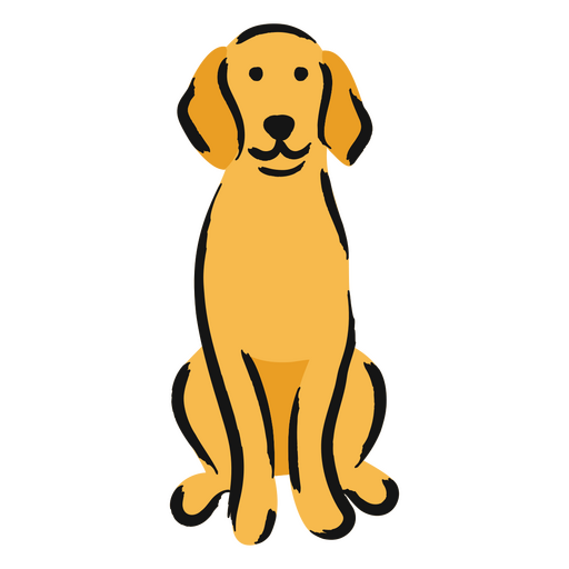 Diseão png y svg de perro perdiguero de oro sentado para camisetas