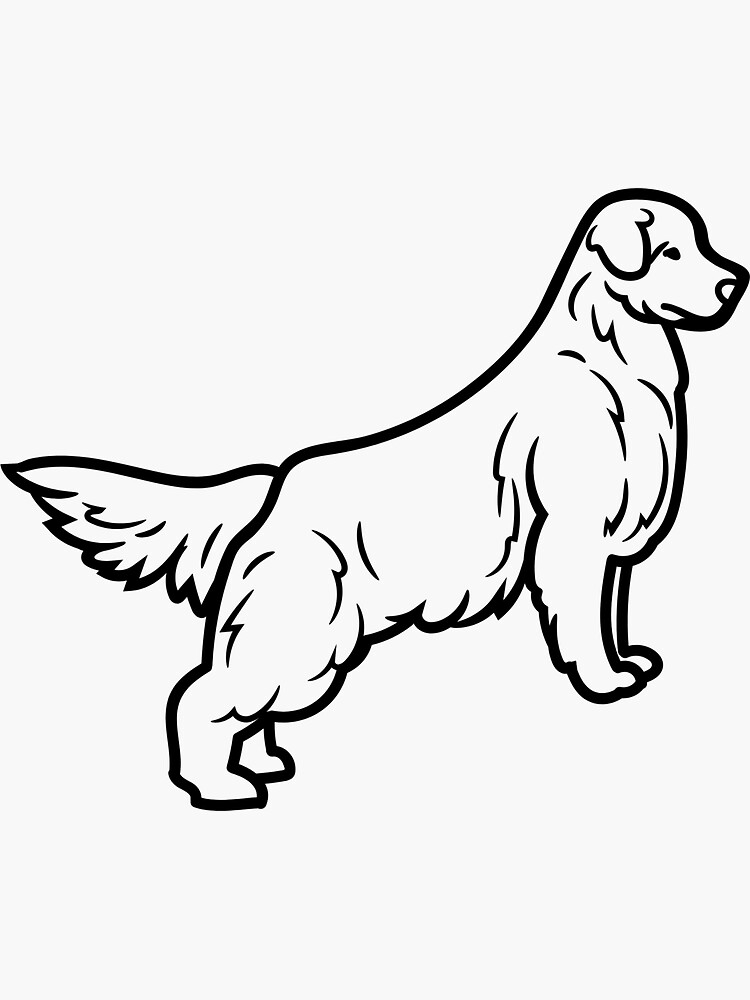 Pegatina for sale con la obra silueta de perro perdiguero de oro de skipstshirts