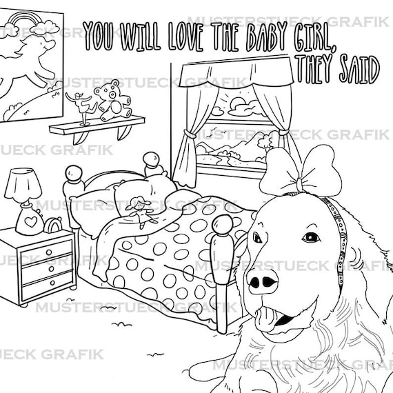 Golden retriever coloring book para adultos retriever coloring pages imprimible divertido hambriento y adorable retrievers perro para colorear libro digital