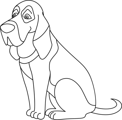 Dibujo de perro sabueso de dibujos animados para colorear dibujos para colorear imprimir gratis
