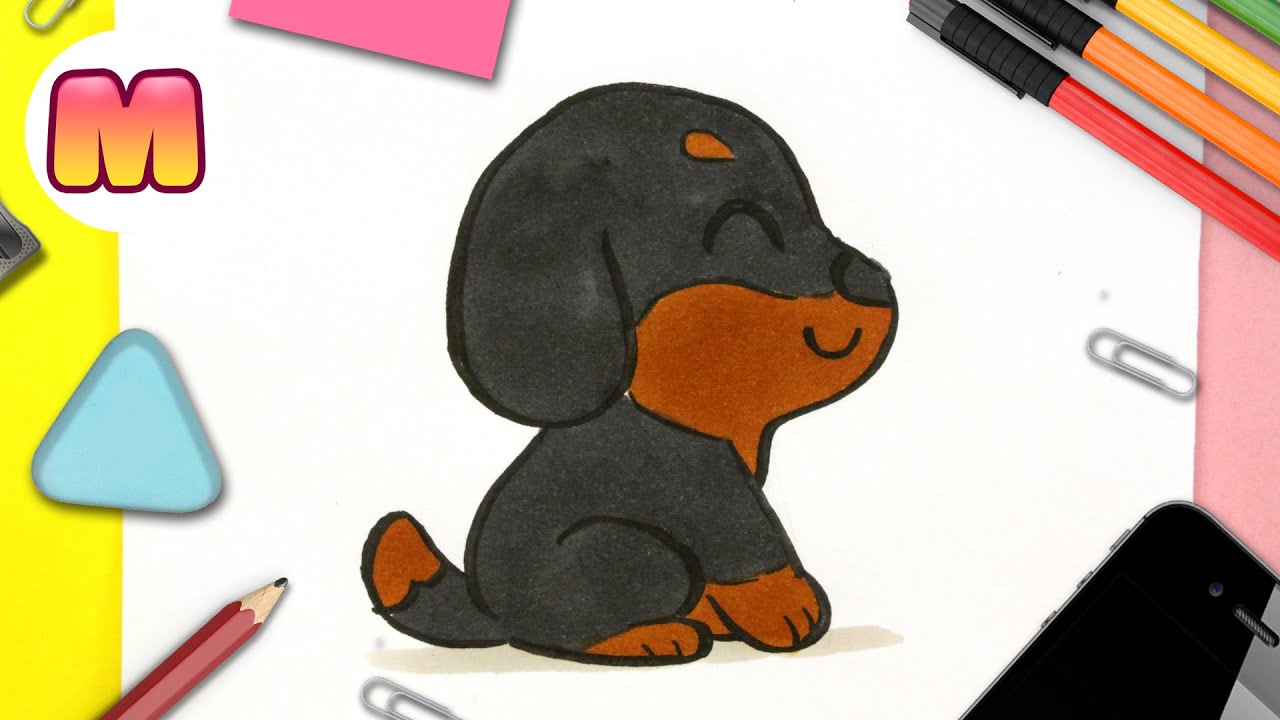 O dibujar un perro kawaii