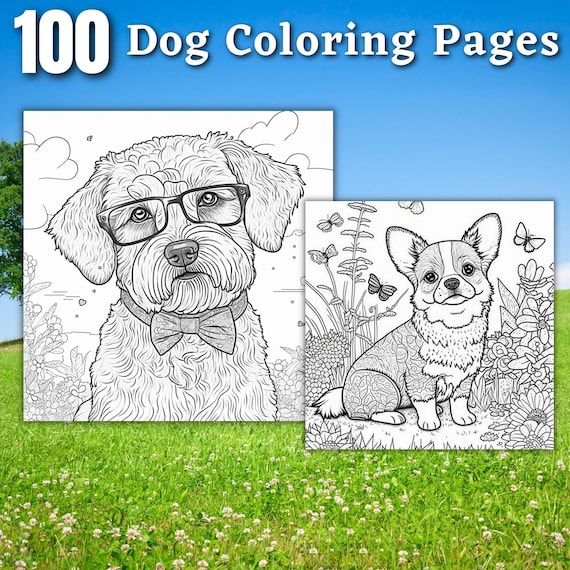 Pãginas para colorear de perros muy lindas libro para colorear imprimible pãginas para colorear para niãos coloraciãn digital imprimible descarga digital