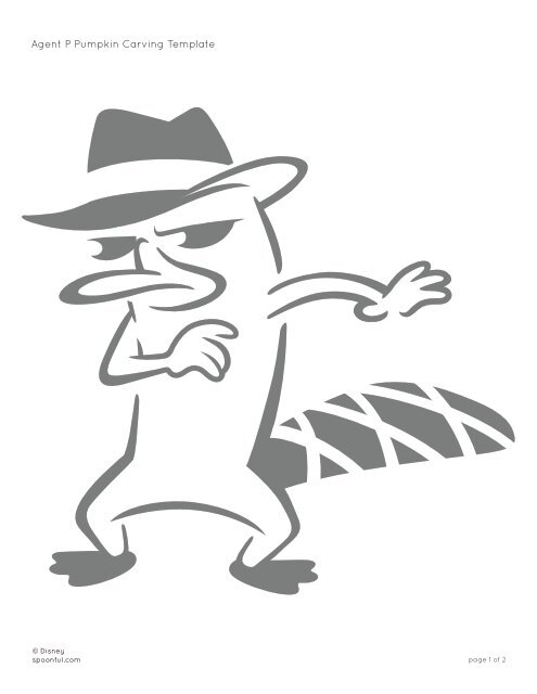 Agent p pumpkin carving template