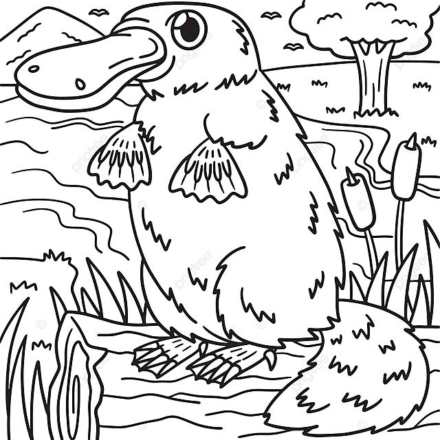 Platypus coloring page for kids colouring character background vector colouring character background png and vector with transparent background for free download