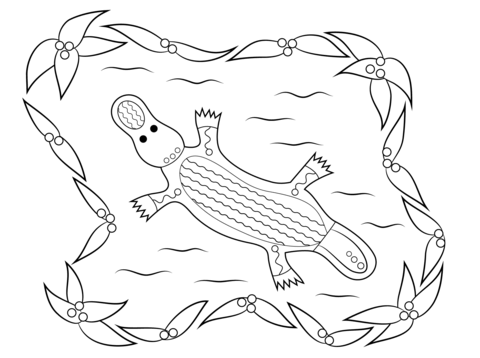 Platypus aboriginal art coloring page free printable coloring pages