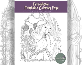 Persephone printable coloring page