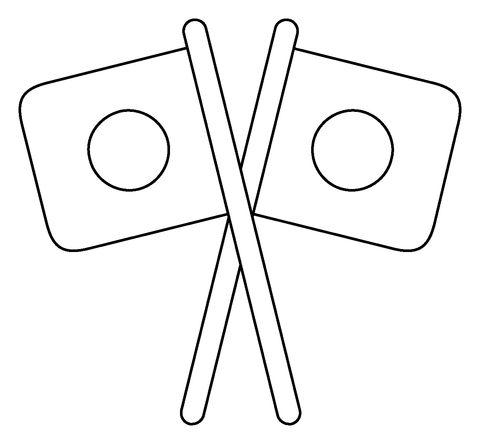 Crossed flags emoji coloring page free printable coloring pages