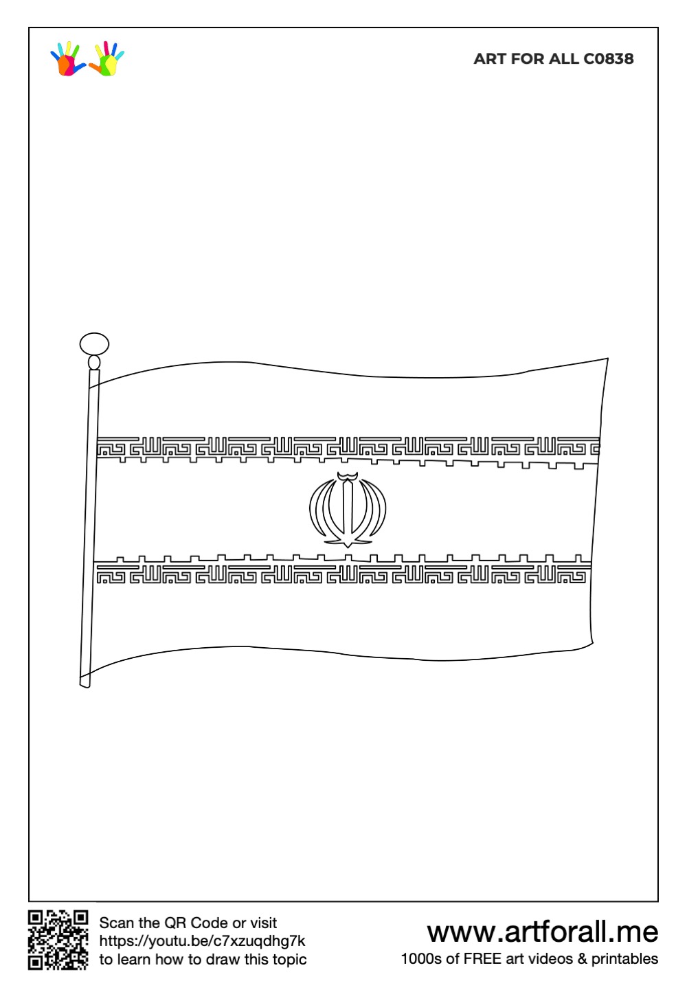 How to draw the national flag of iran