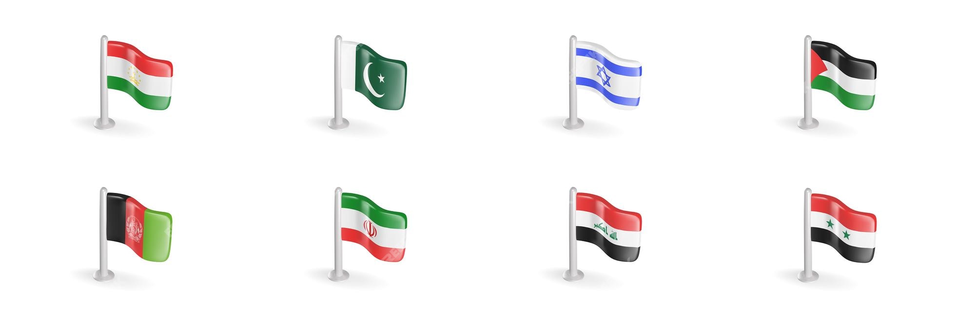 Premium vector d vector flag of tajikistan pakistan israel palestine afghanistan iran iraq syria