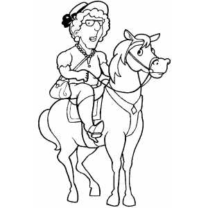 Old man on horse coloring sheet