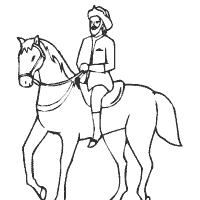 Man riding a horse coloring pages