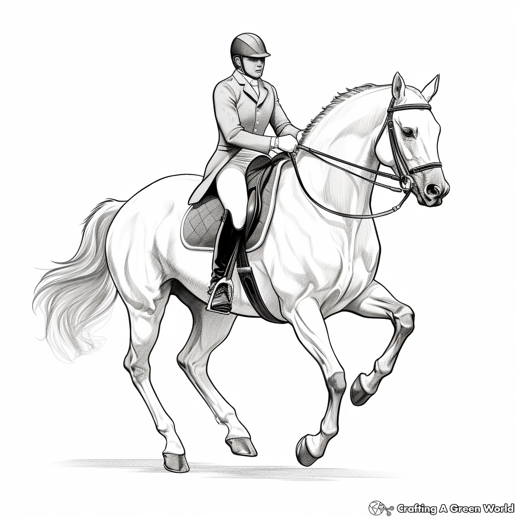 Horse realistic coloring pages