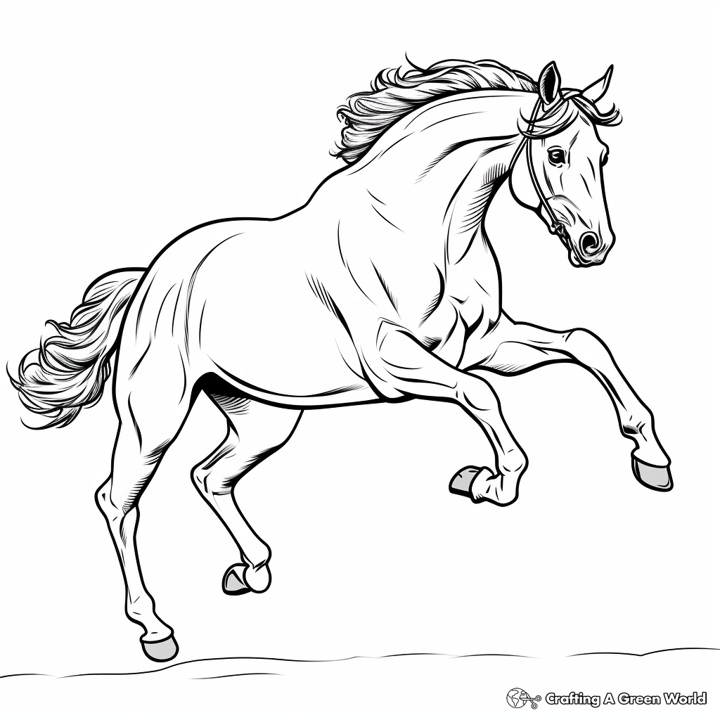 Horse jumping coloring pages