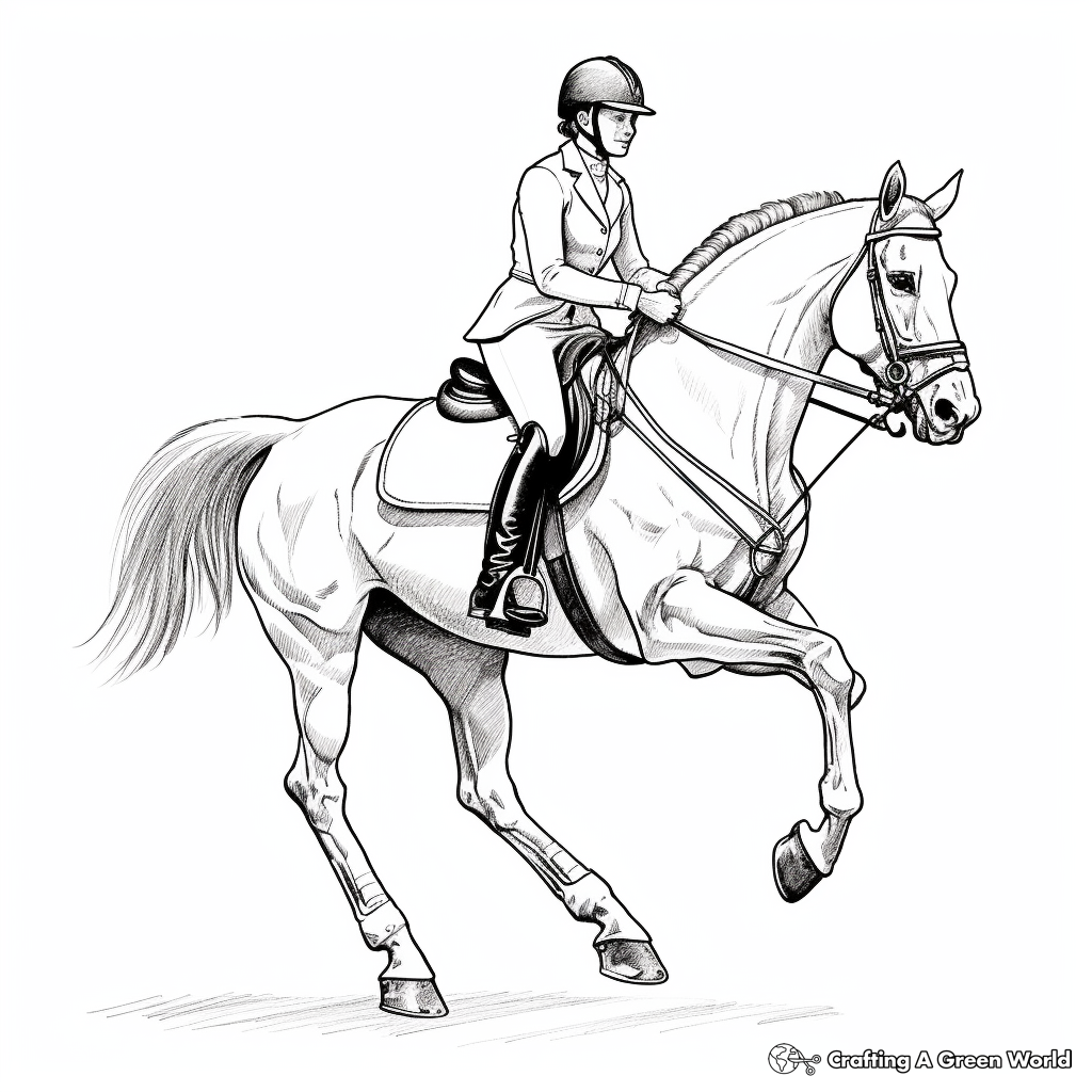 Horse realistic coloring pages