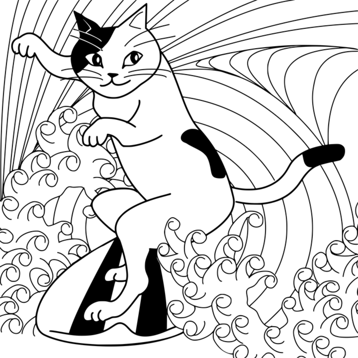 Cats personified free cat coloring pages for kids