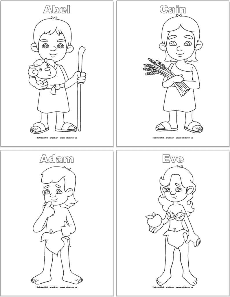 Free printable bible character coloring pages for kids
