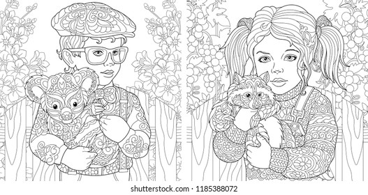 Coloring pages coloring book adults colouring stock vector royalty free