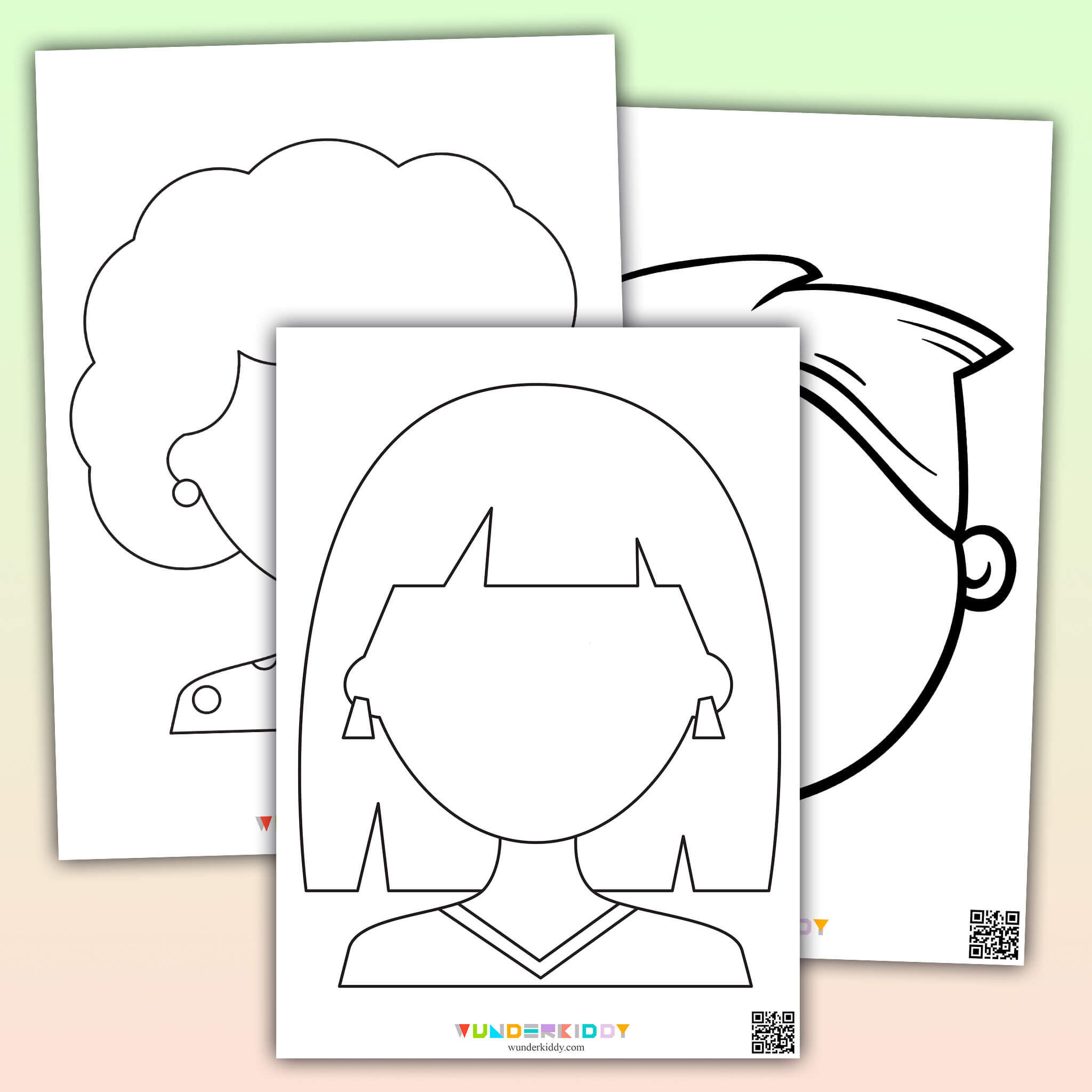 Printable blank faces template and coloring pages for kids