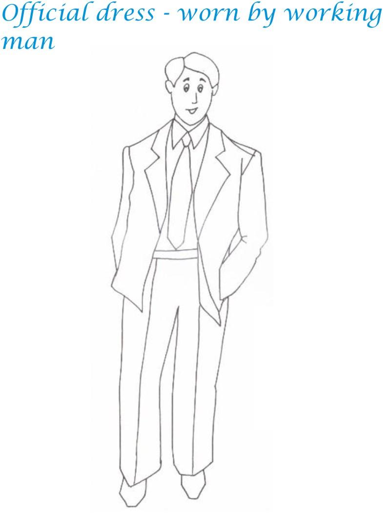 Official menswear printable coloring page for kids