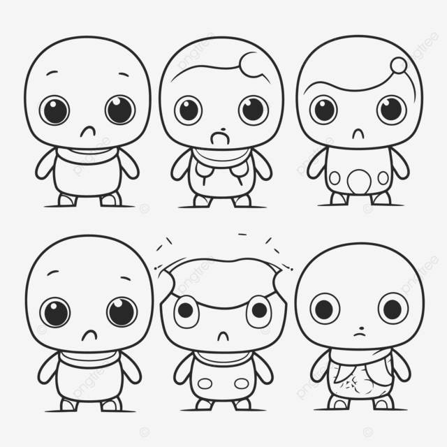 Desenho de cinco pequenos personagens desenhos animados pãginas para colorir esboão vetor png desenho de carro desenho de desenho animado desenho de asa imagem png e vetor para download gratuito
