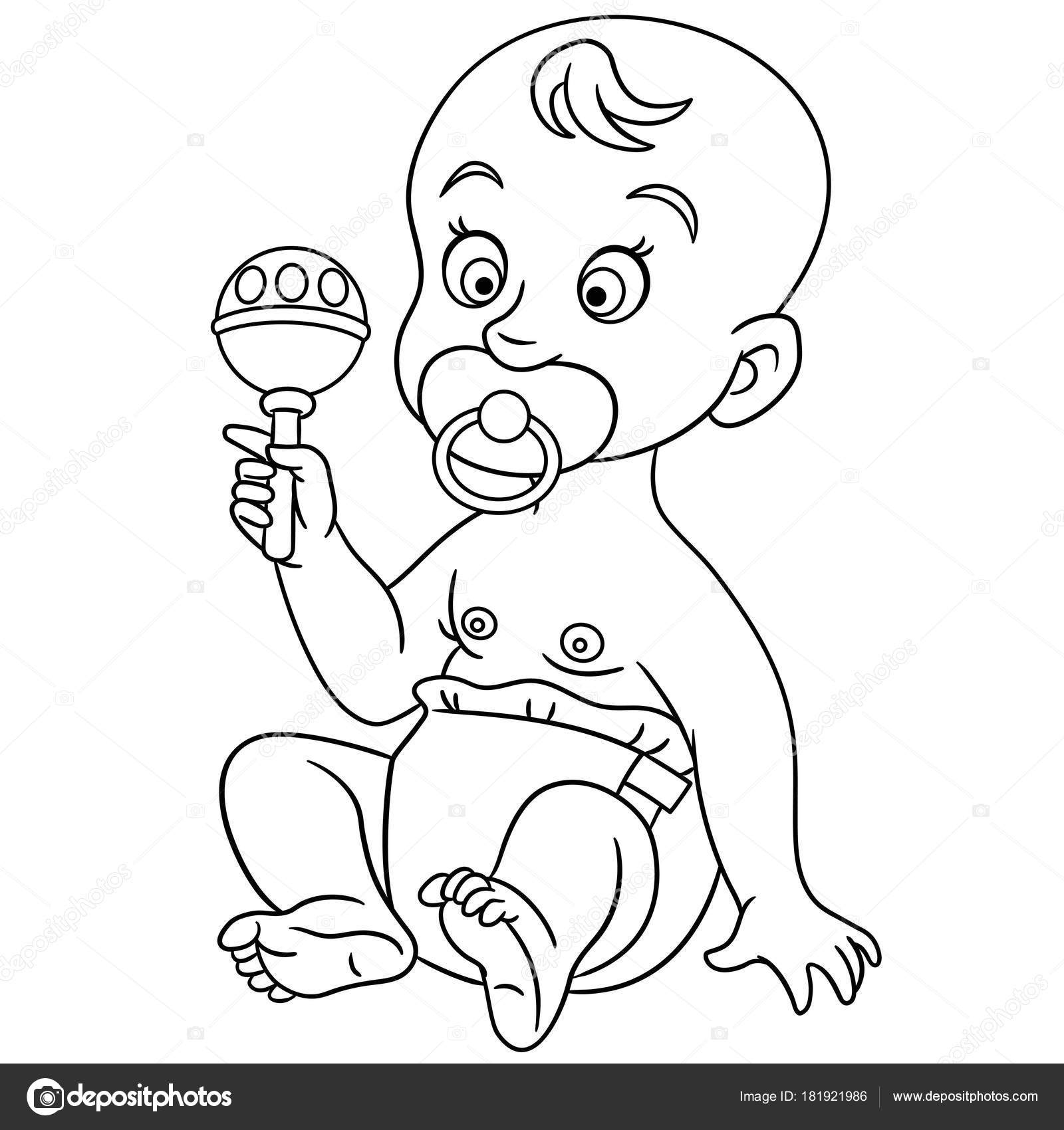 Pãgina para colorir personagem infantil desenhos animados menino menina uma imagem vetorial de sybirko