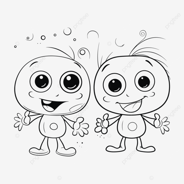 Desenho de dois personagens desenhos animados fofos pãginas para colorir esboão vetor png desenho de carro desenho de desenho animado desenho de asa imagem png e vetor para download gratuito