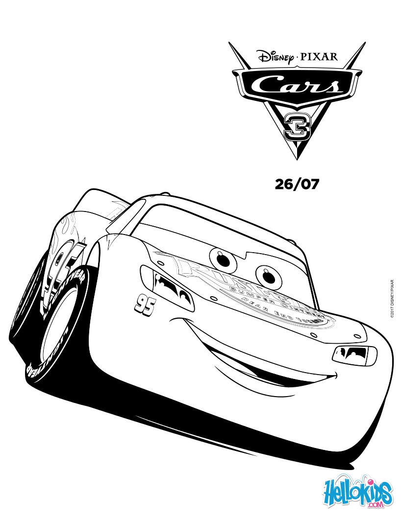 Cars flash mcqueen race coloring pages