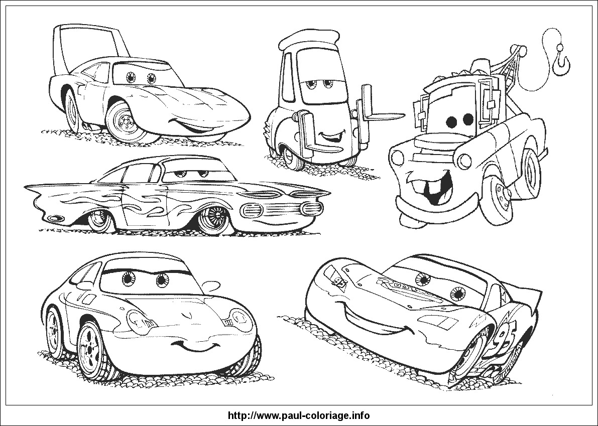 Colorear cars varios personajes