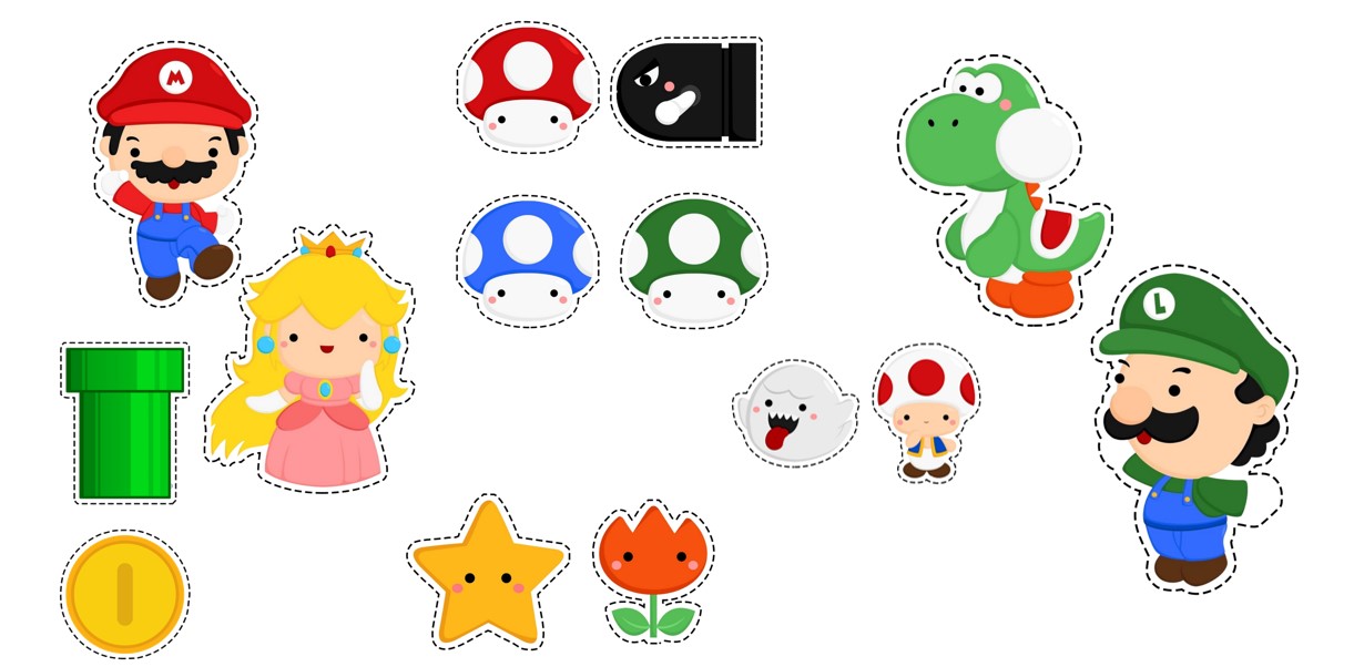 Recortamos y decoramos nutra aula pecial personaj mario bros