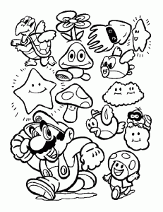 Mario sonic coloring page