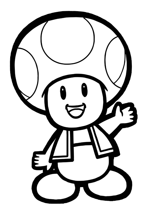 Toad character from super mario bros coloring page